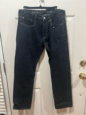 American Age Men's Dark Blue Straight Jeans